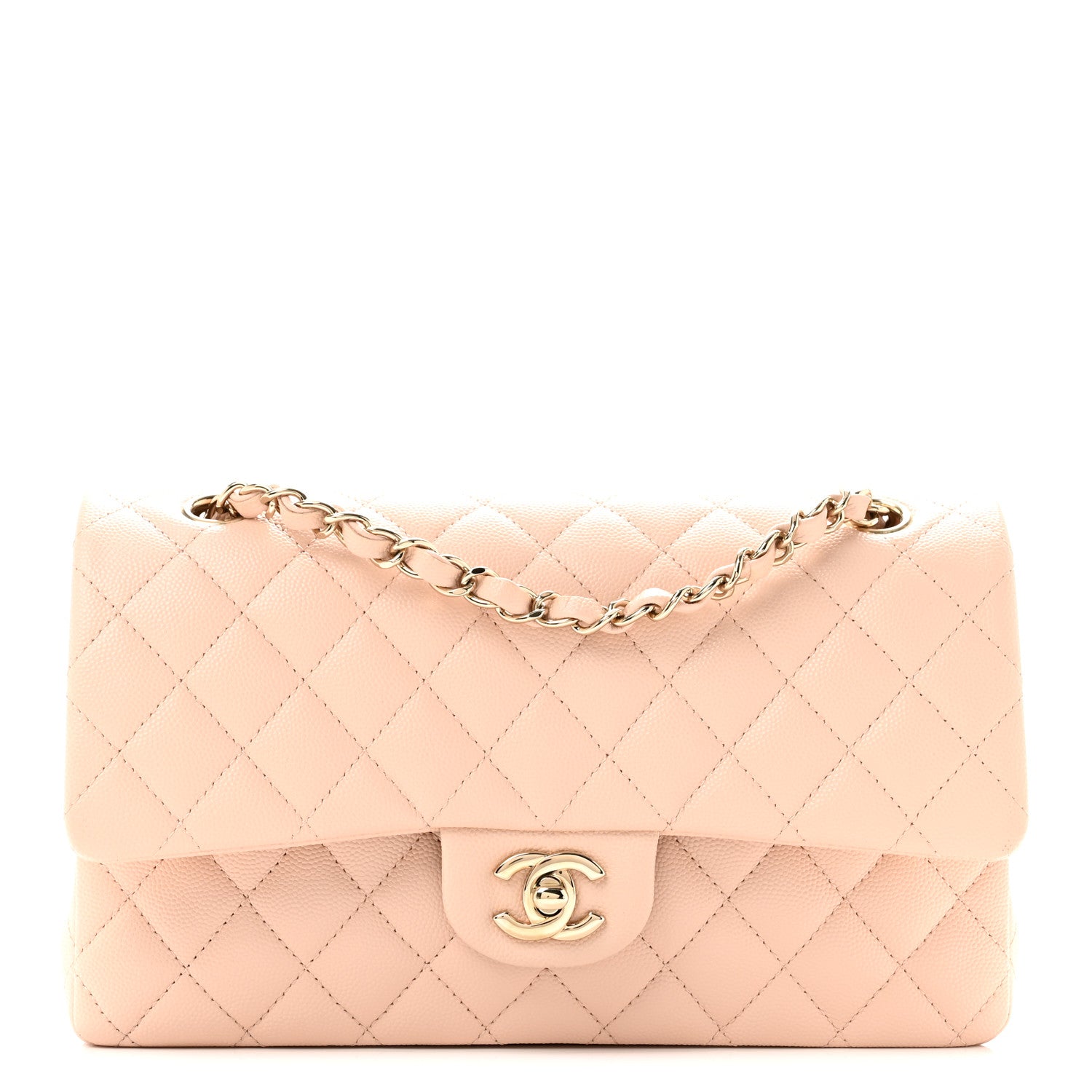 Chanel Caviar Quilted Medium Double Flap Light Beige 1 of 11