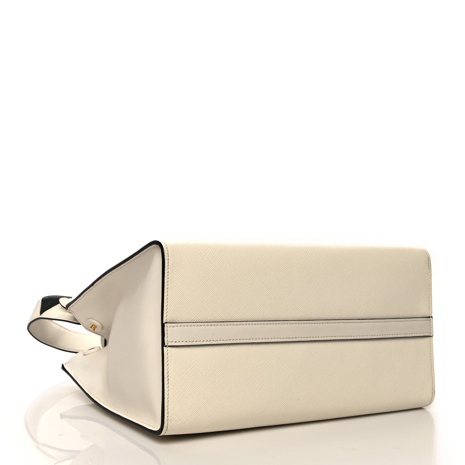 Prada Saffiano City Calfskin Greche Paradigme Bag White Black 4 of 15