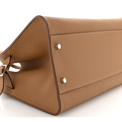 The Row Matte Grained Calfskin Margaux Shoulder 12 Sandpit 8 of 11