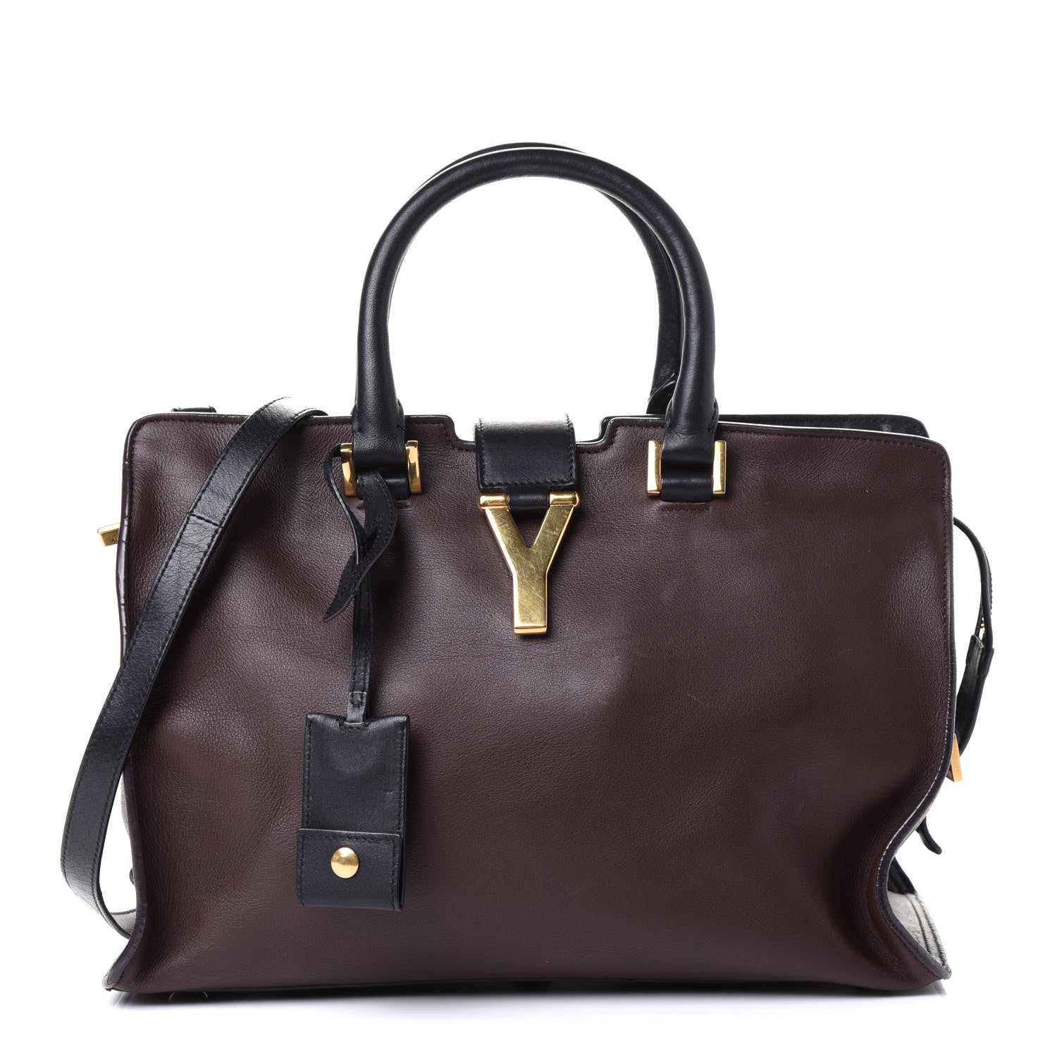 Saint Laurent Calfskin Small Classic Y Cabas Bordeaux Black 1 of 4
