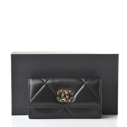 Chanel Goatskin Quilted 19 Flap Wallet Black 9 of 9