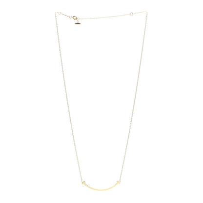 Tiffany 18K Yellow Gold Small T Smile Pendant Necklace 3 of 6
