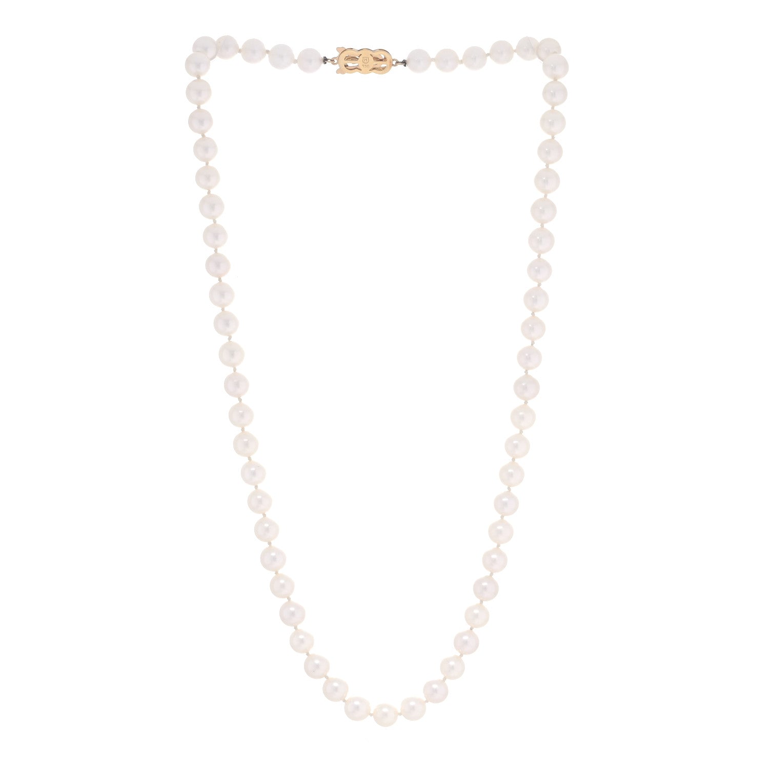 Mikimoto 18K Yellow Gold Akoya Pearl 7.5-8mm Strand Necklace 20" 2 of 4