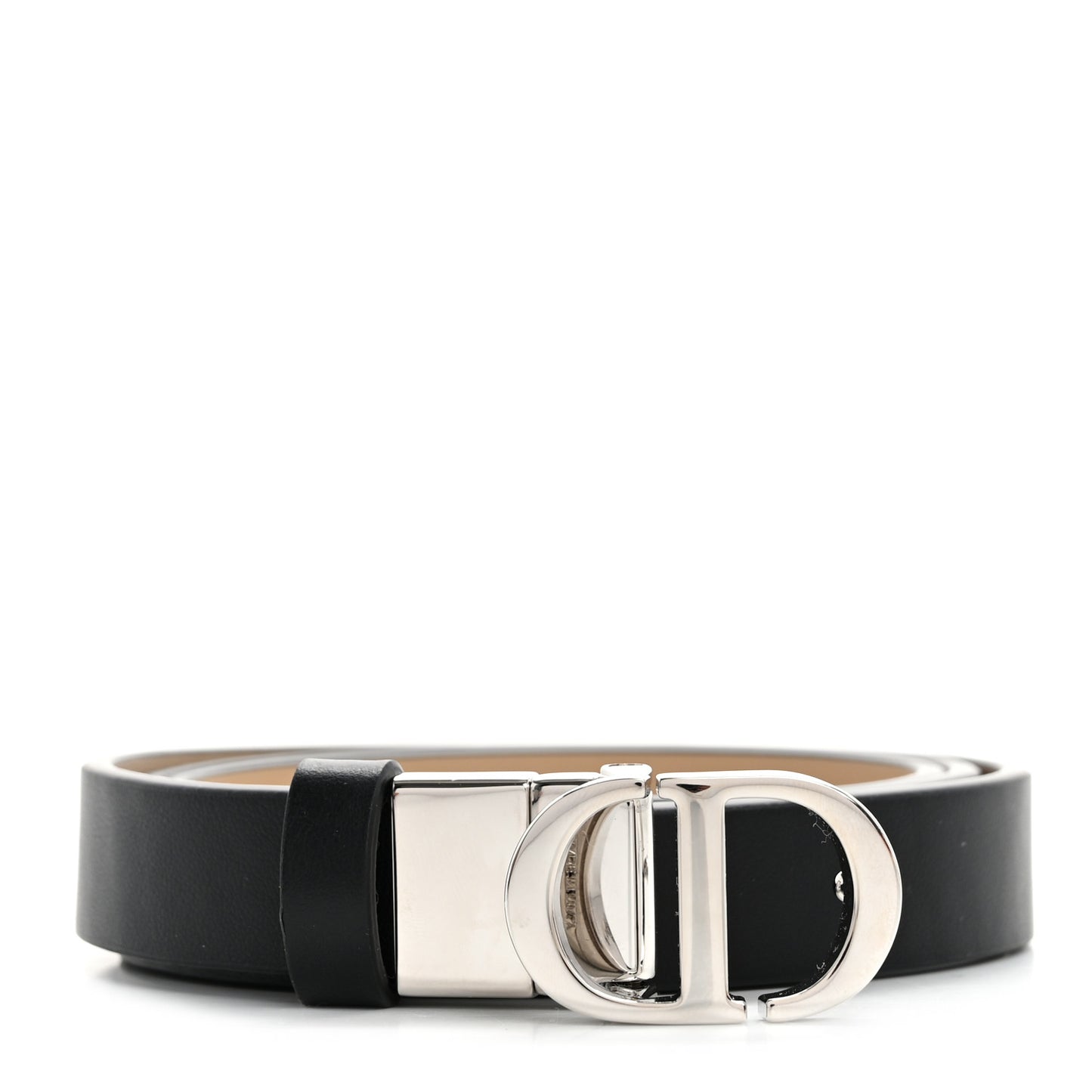 Calfskin 30 Montaigne Reversible Belt Black Beige
