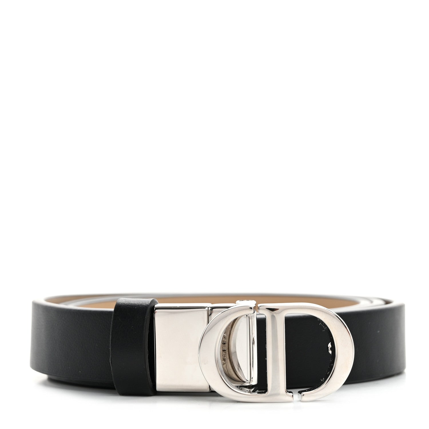 Christian Dior Calfskin 30 Montaigne Reversible Belt Black Beige 2 of 8