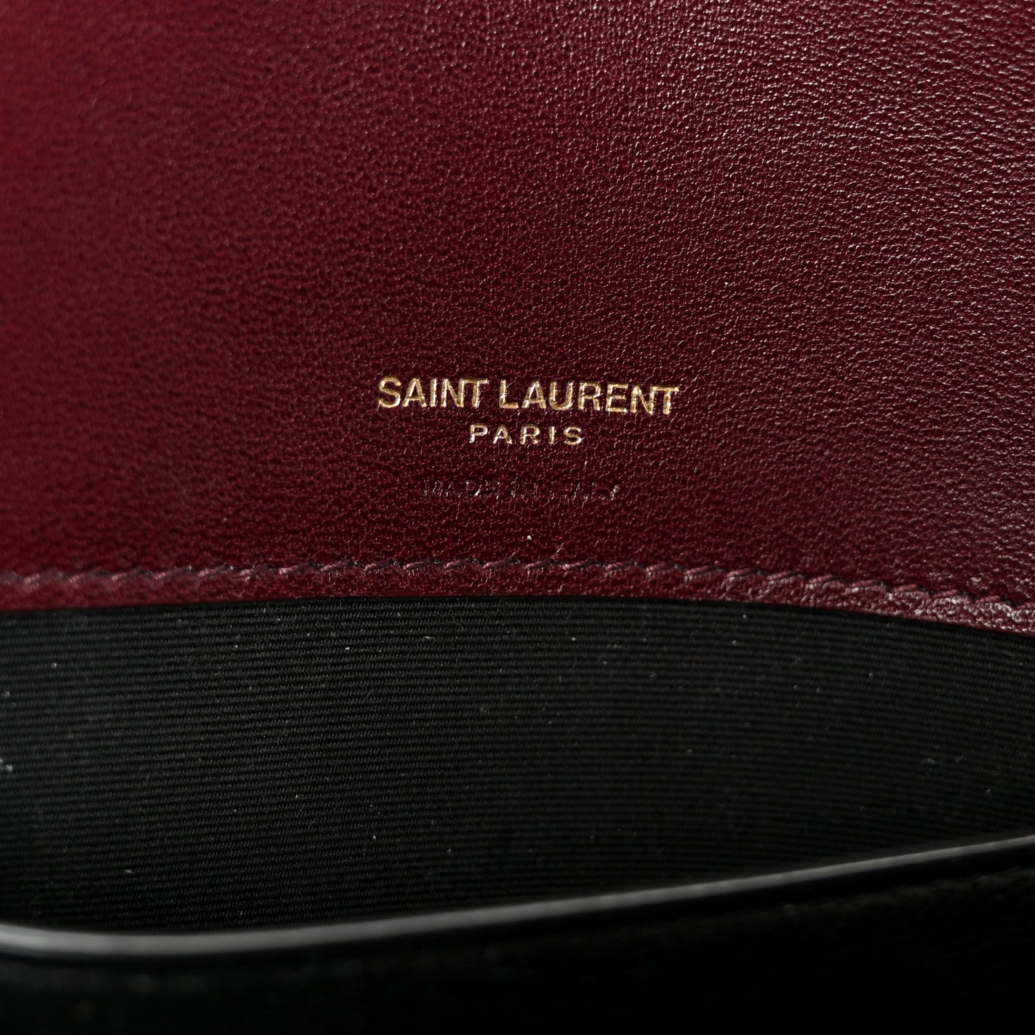 Saint Laurent Lambskin Chevron Quilted Small LouLou Rouge Cabernet 6 of 14