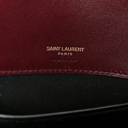 Saint Laurent Lambskin Chevron Quilted Small LouLou Rouge Cabernet 6 of 14