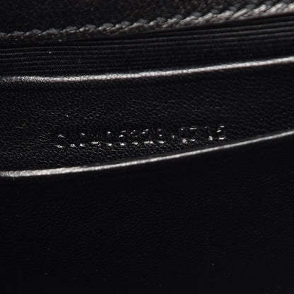 Saint Laurent Goatskin Tulle Chevron Monogram Classic Baby Punk Chain Bag Black 8 of 8