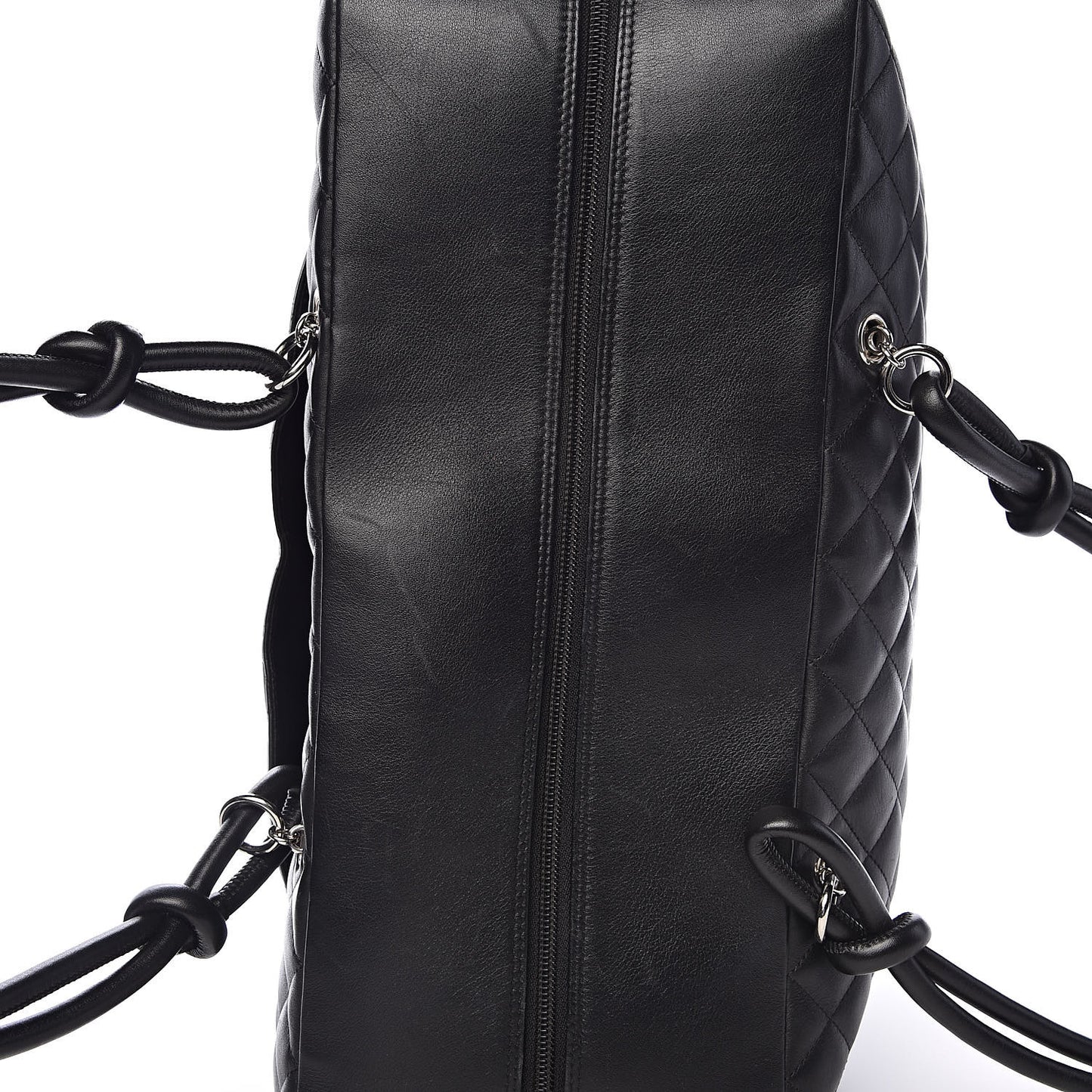 Calfskin Quilted Large Cambon Bag Black