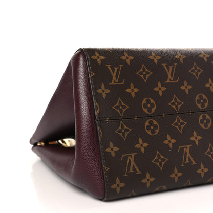 Louis Vuitton Calfskin Monogram Fold Tote MM Black Wine Cream 7 of 9