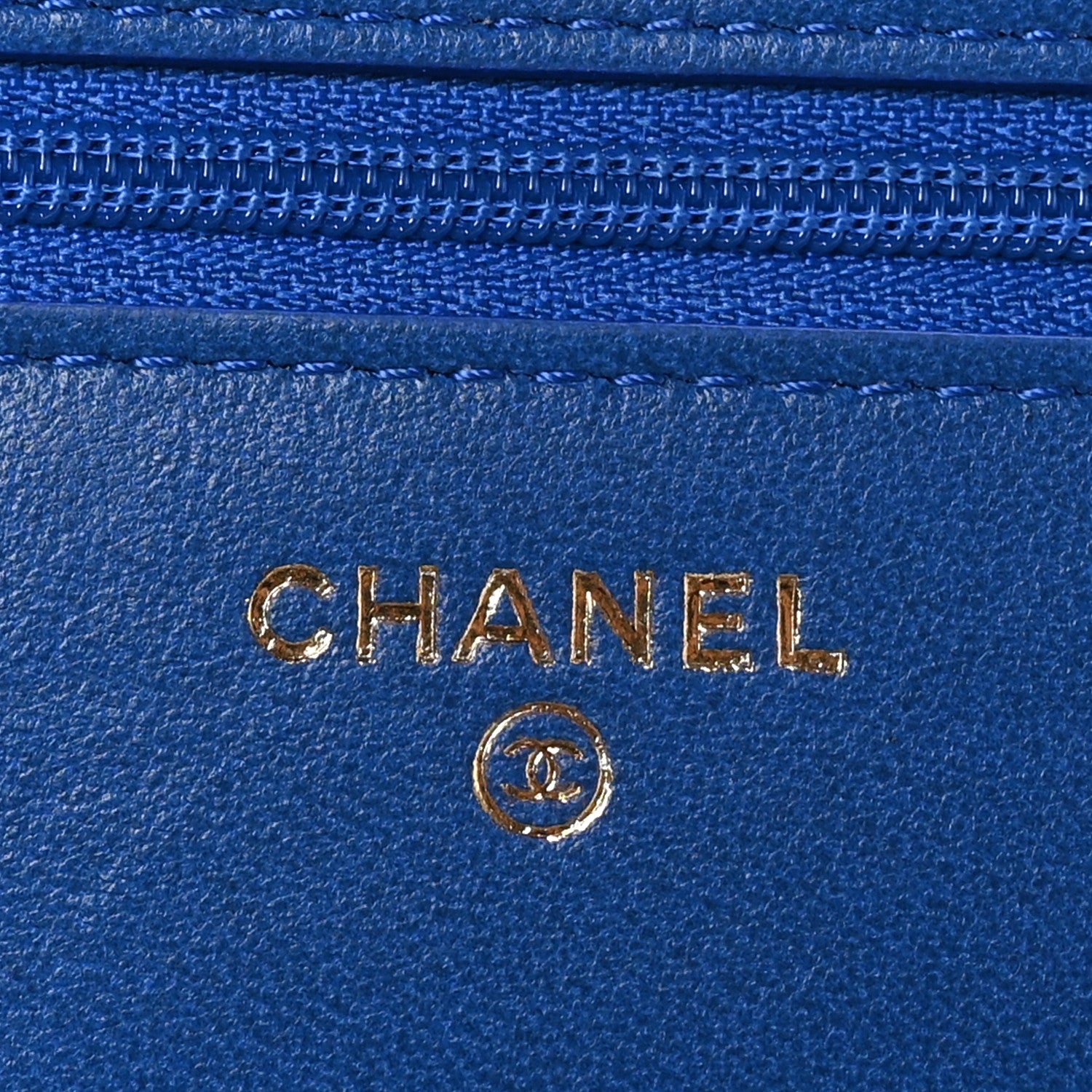 Chanel Lambskin Quilted CC Pearl Crush Wallet on Chain WOC Blue 6 of 12
