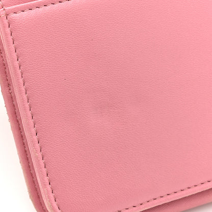Chanel Lambskin Quilted CC Crossing Wallet On Chain WOC Pink 14 of 20