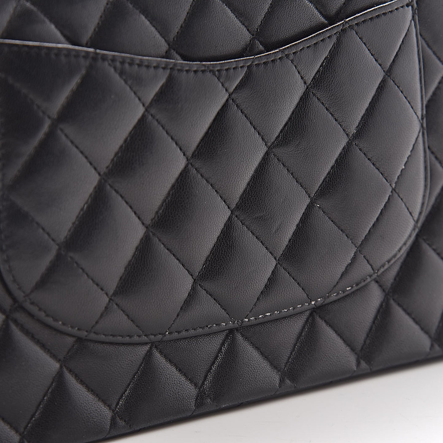 Lambskin Quilted Medium Double Flap Black