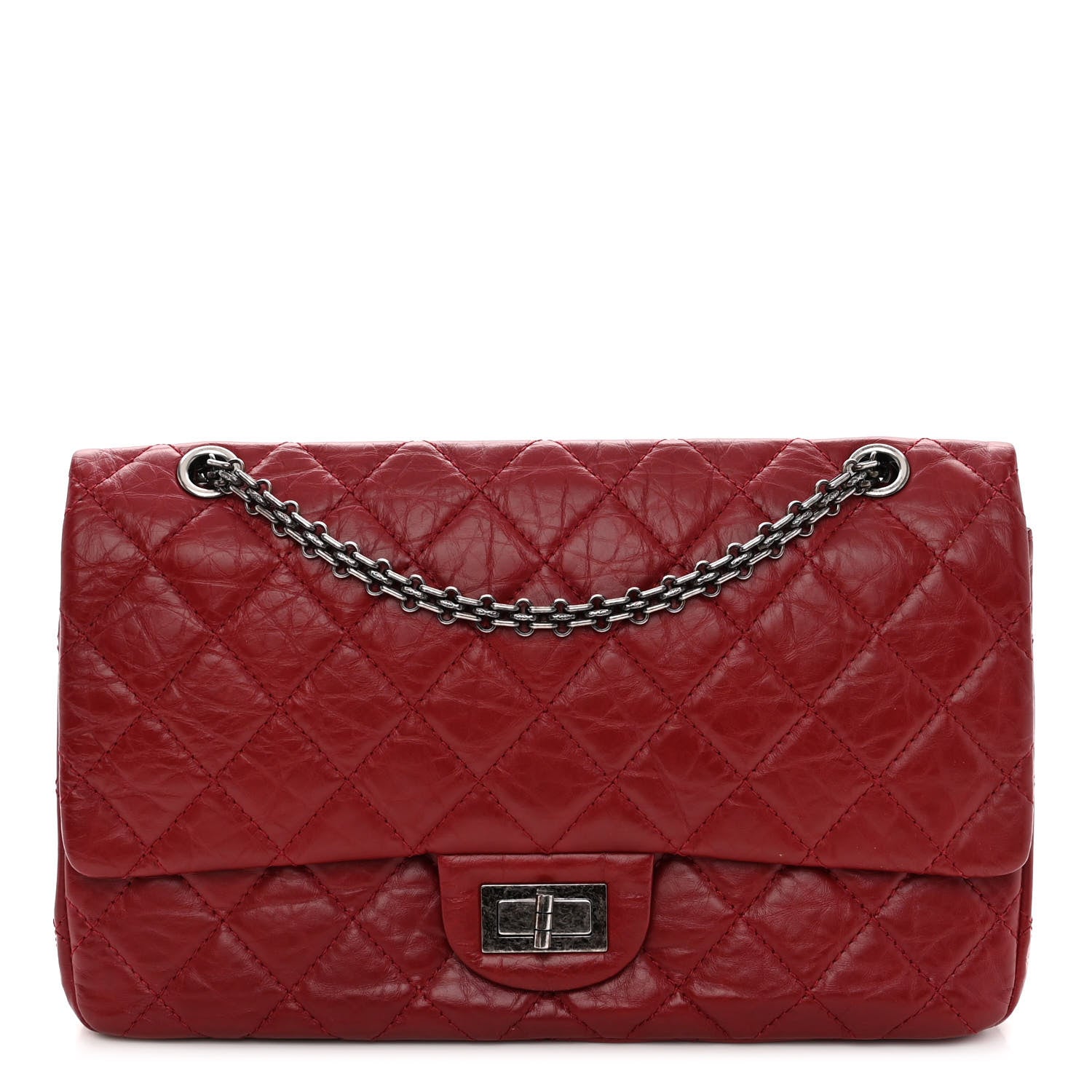 Chanel Aged Calfskin Quilted 2.55 Reissue 227 Flap Red 1 of 10