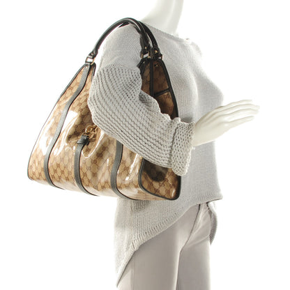 Gucci Crystal Monogram Dollar Calfskin Medium Joy Shoulder Bag Beige Ebony Testa Di Moro 2 of 7