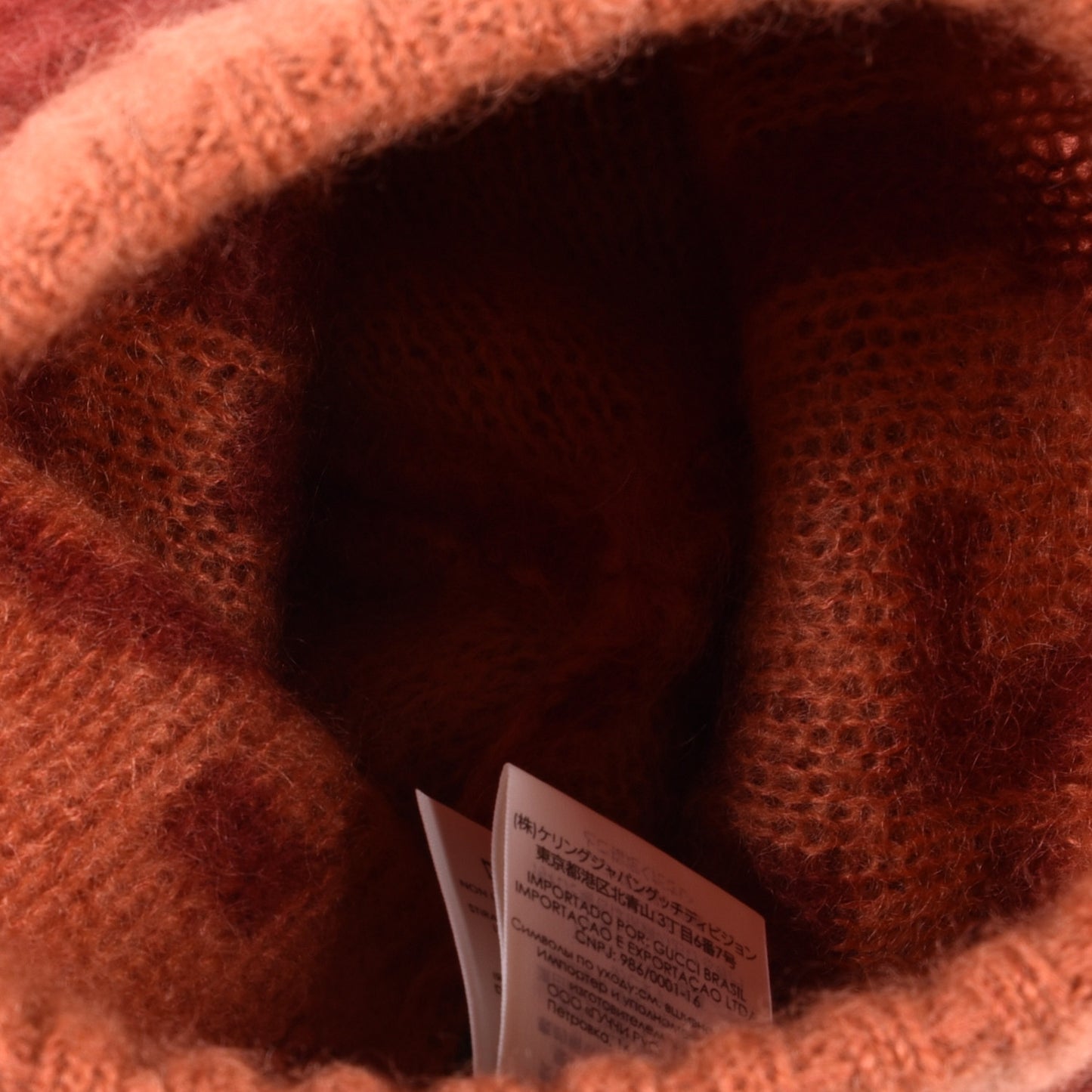 Mohair Monogram Jumbo GG Brushat Beanie Hat Lacquer Orange