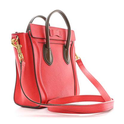 Celine Goatskin Nano Tri-Color Luggage Red 3 of 11