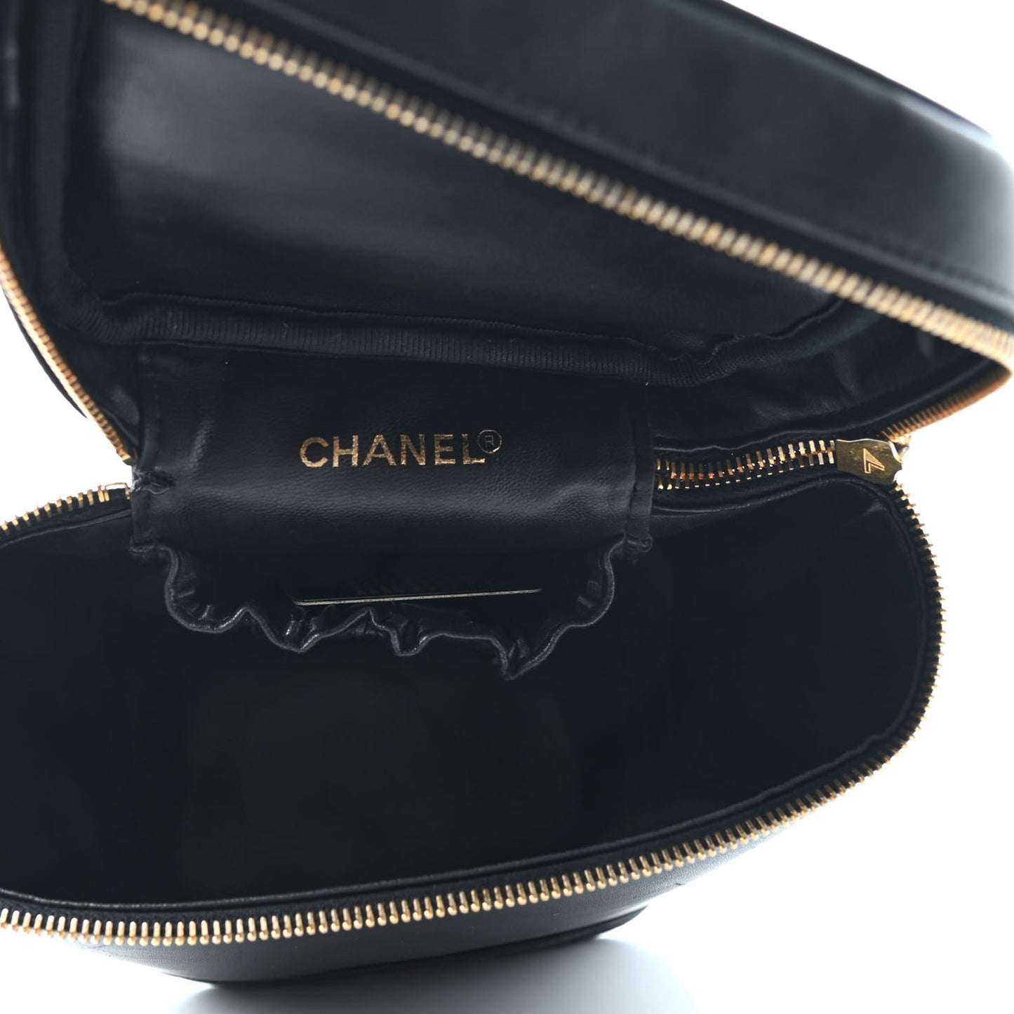 Lambskin Vanity Cosmetic Case Black