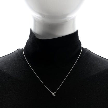 Roberto Coin 18K White Gold Diamond Love Letter K Pendant Necklace 2 of 4