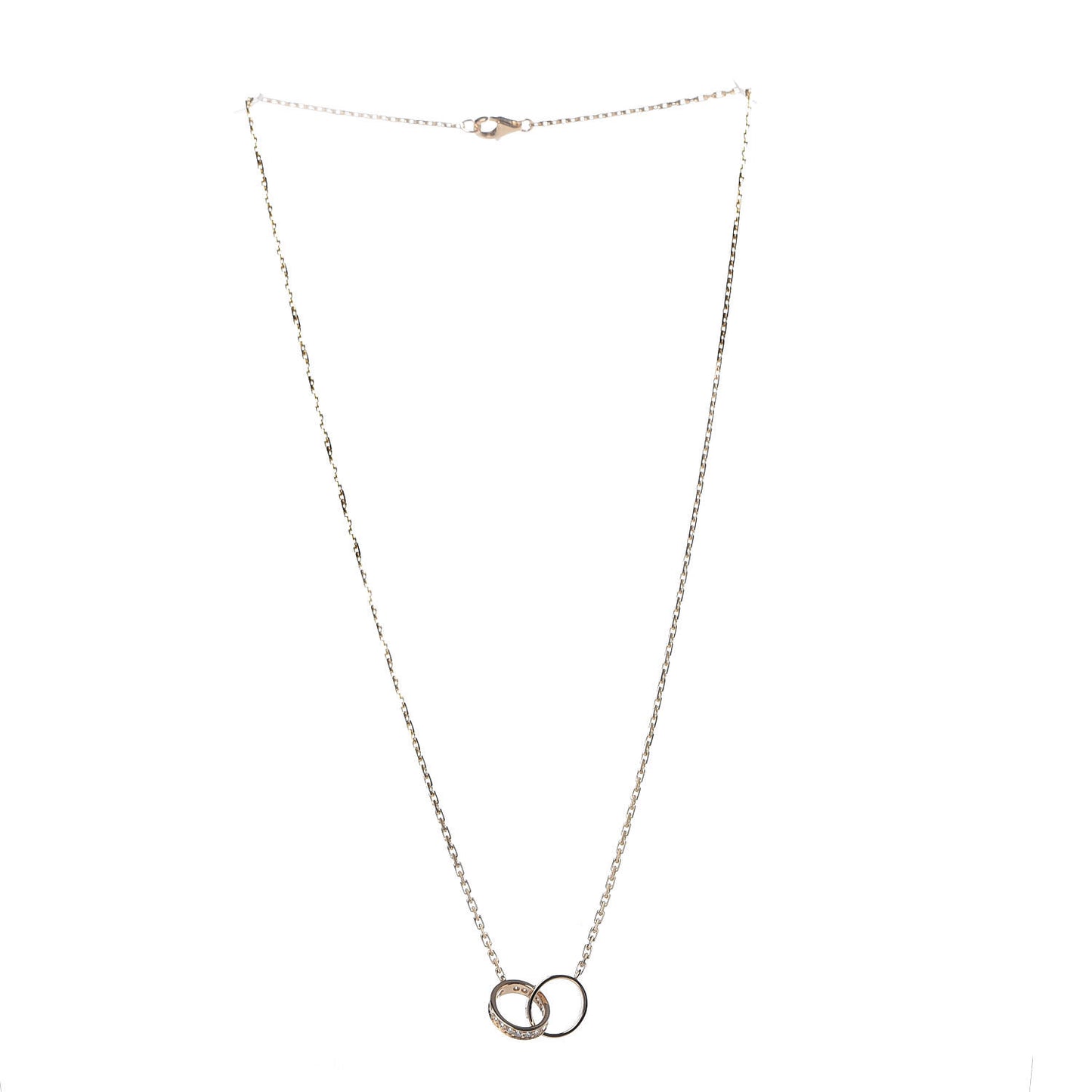 18K Yellow Gold Diamond Interlocking LOVE Necklace