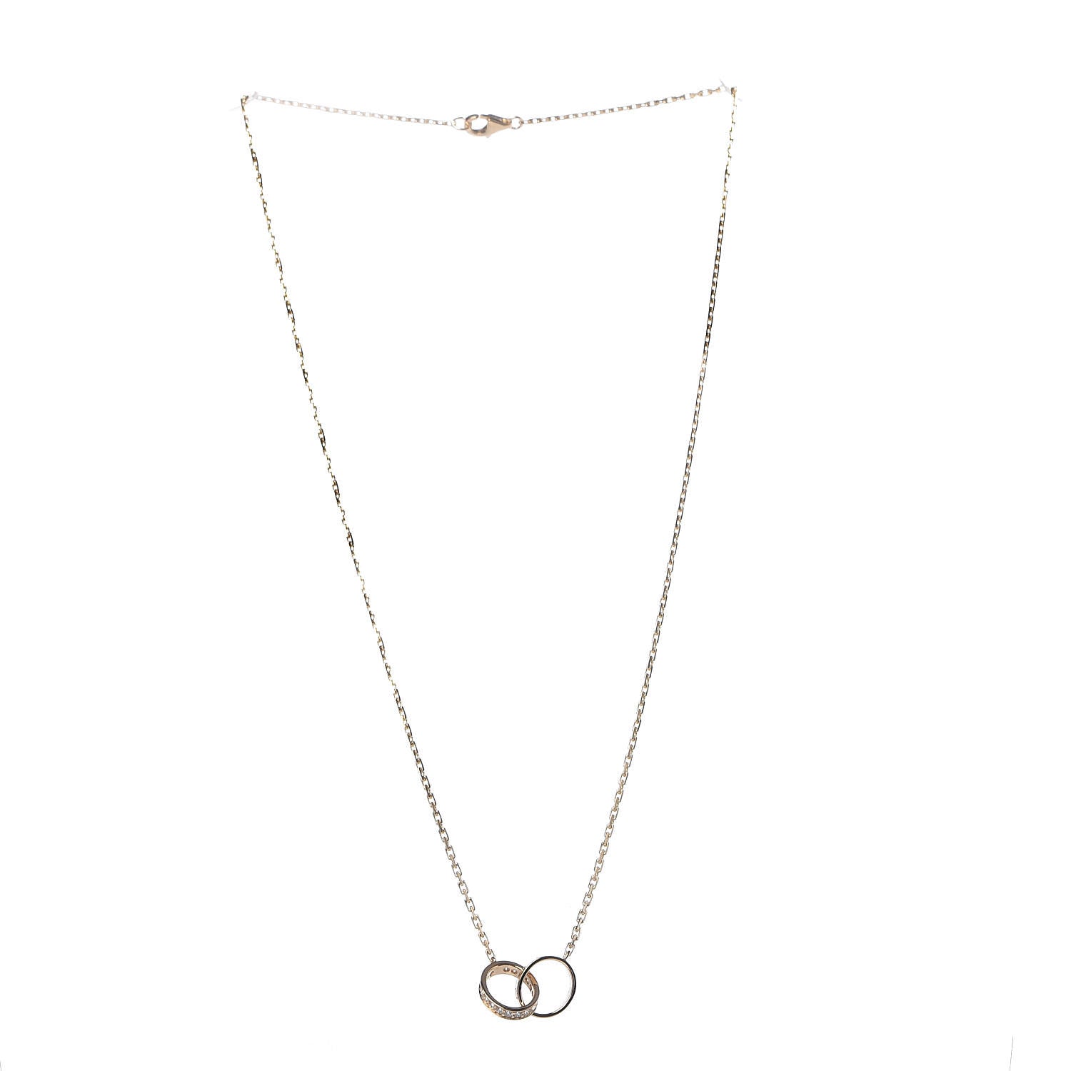 Cartier 18K Yellow Gold Diamond Interlocking LOVE Necklace 3 of 6