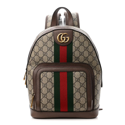 Gucci GG Supreme Monogram Calfskin Web Small Ophidia Day Backpack Beige Ebony New Acero 1 of 10