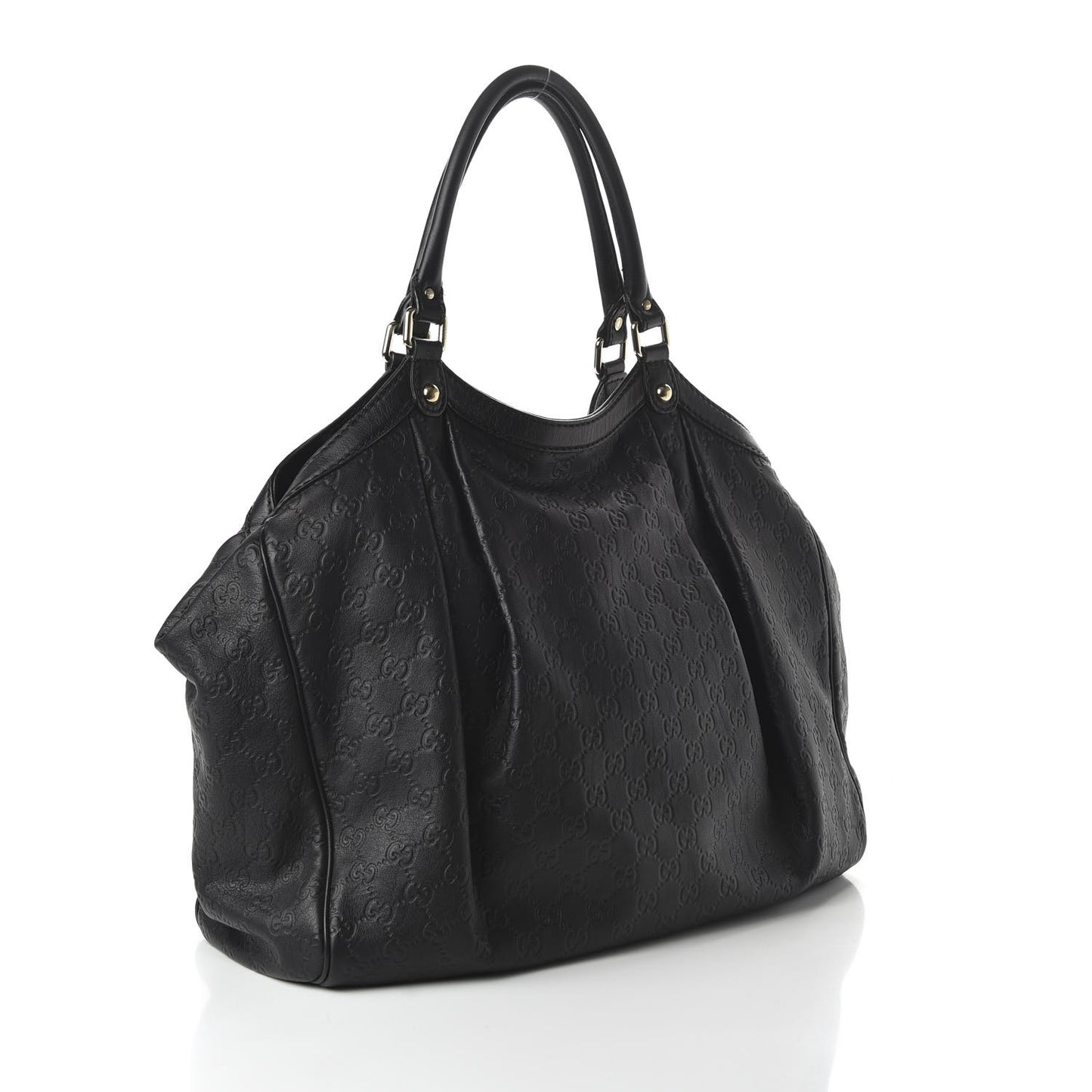 Guccissima Vitello Tender Large Sukey Tote Black