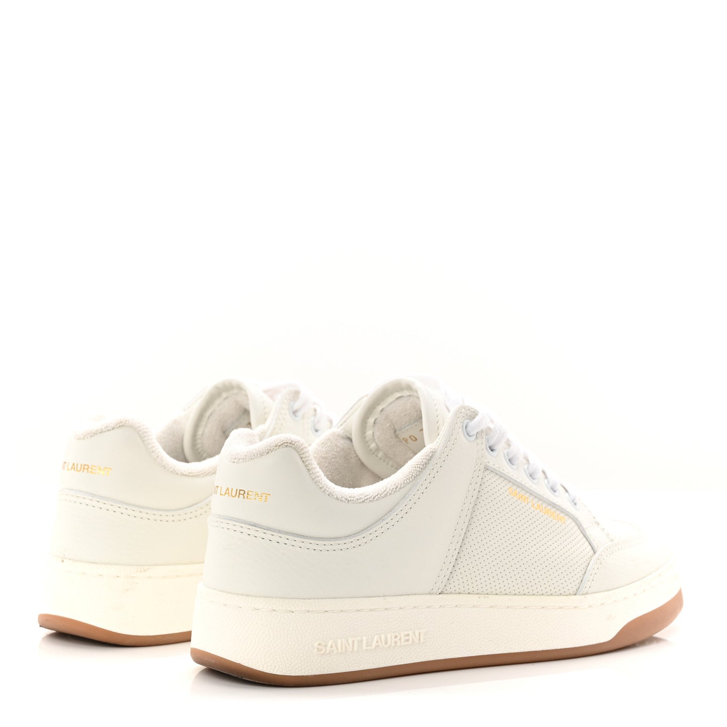 Calfskin Perforated Womens Sneakers 38.5 White