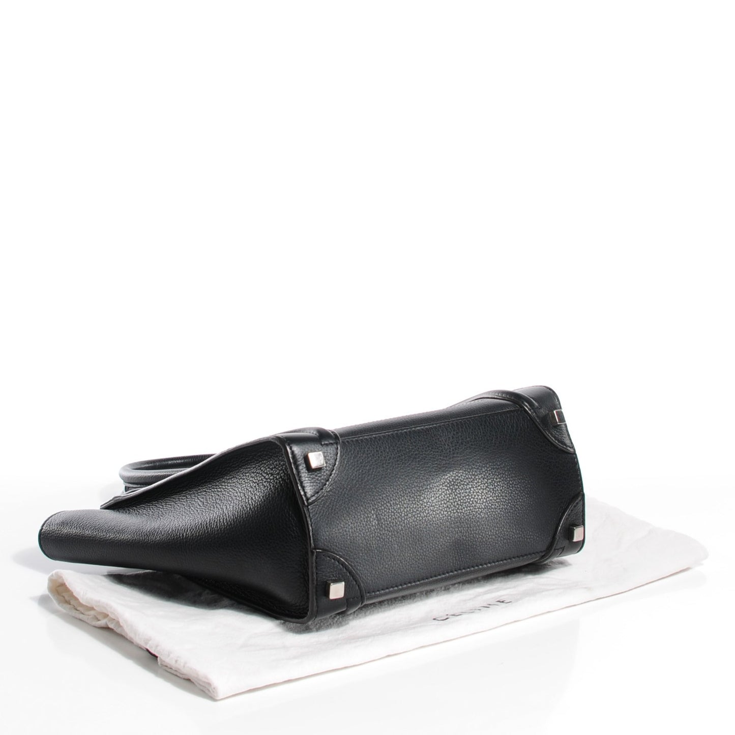 Drummed Calfskin Micro Luggage Black