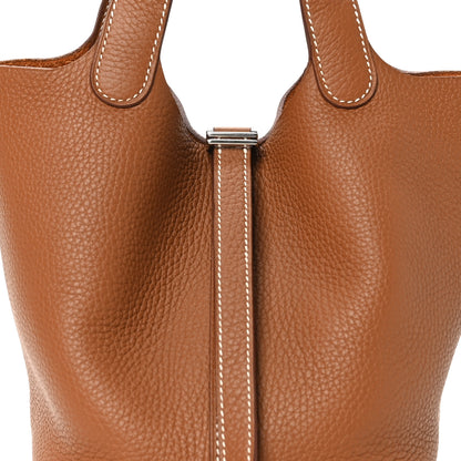 Hermes Taurillon Clemence Picotin Lock 18 PM Gold 8 of 11