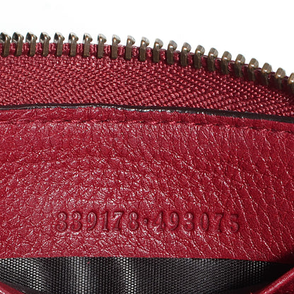 Gucci Soft Deerskin Hip Bamboo Zip Around Wallet Raspberry Candy 7 of 8