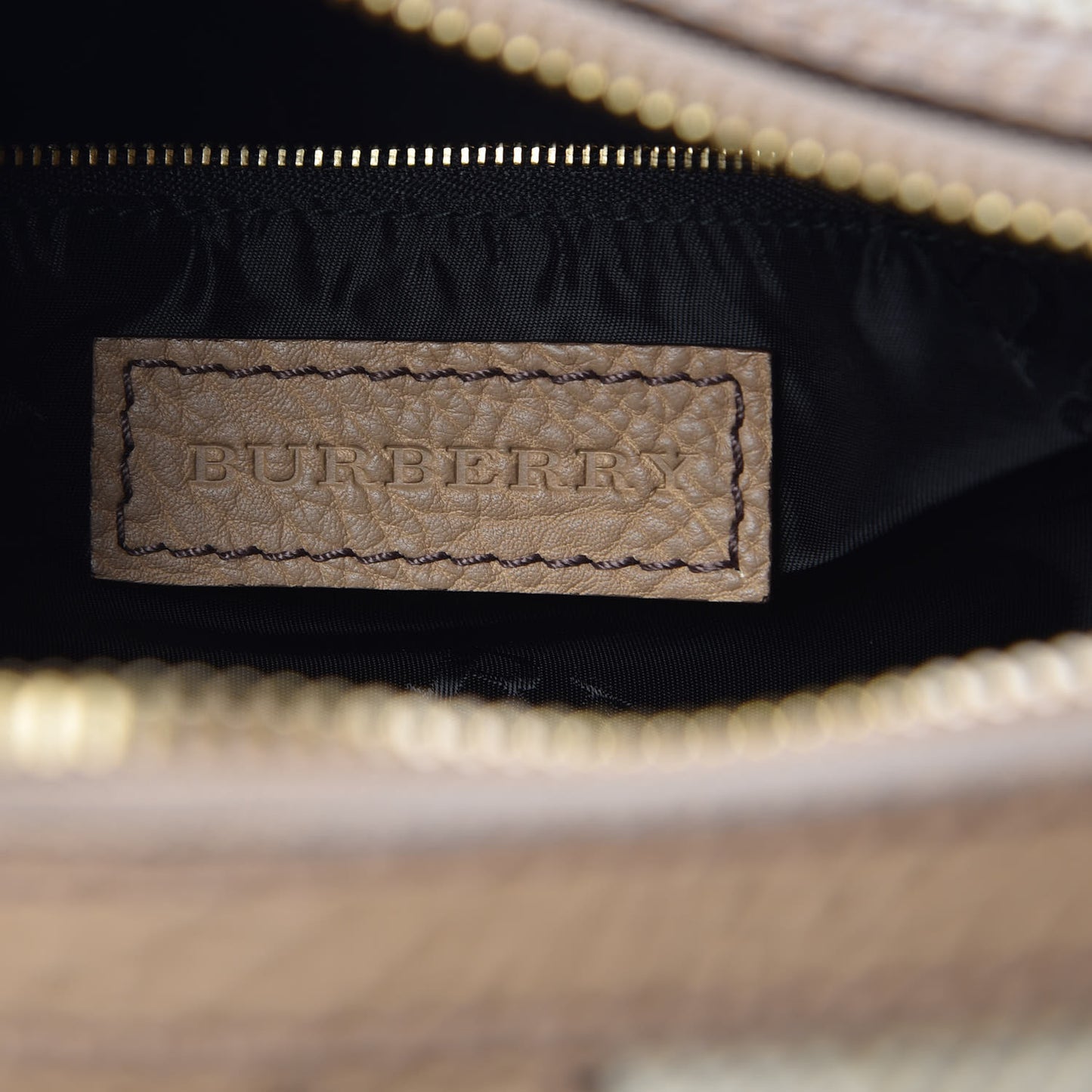 Canvas Calfskin Satchel Beige