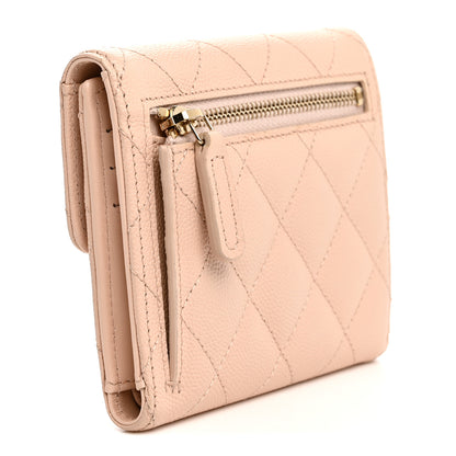 Chanel Caviar Quilted Compact Flap Wallet Beige 3 of 8