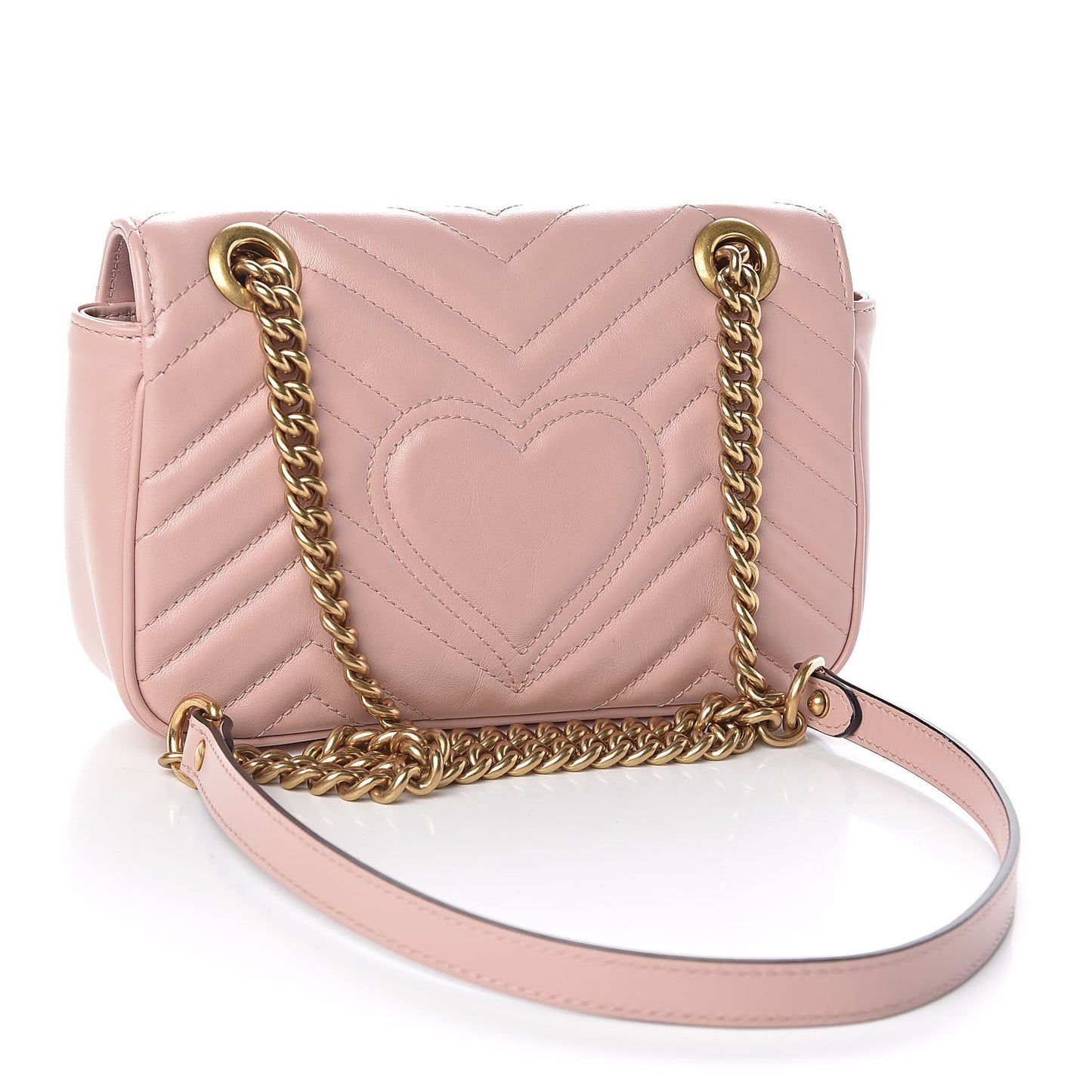 Calfskin Matelasse Mini GG Marmont Shoulder Bag Perfect Pink