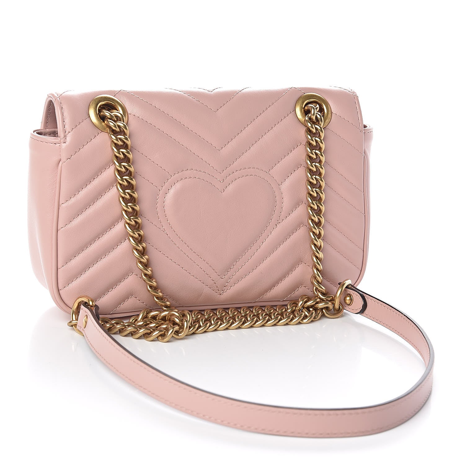 Gucci Calfskin Matelasse Mini GG Marmont Shoulder Bag Perfect Pink 3 of 11