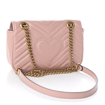 Gucci Calfskin Matelasse Mini GG Marmont Shoulder Bag Perfect Pink 3 of 11