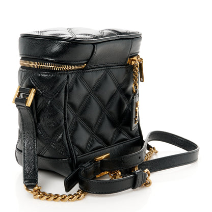Saint Laurent Grain de Poudre Quilted 80's Vanity Bag Black 3 of 10