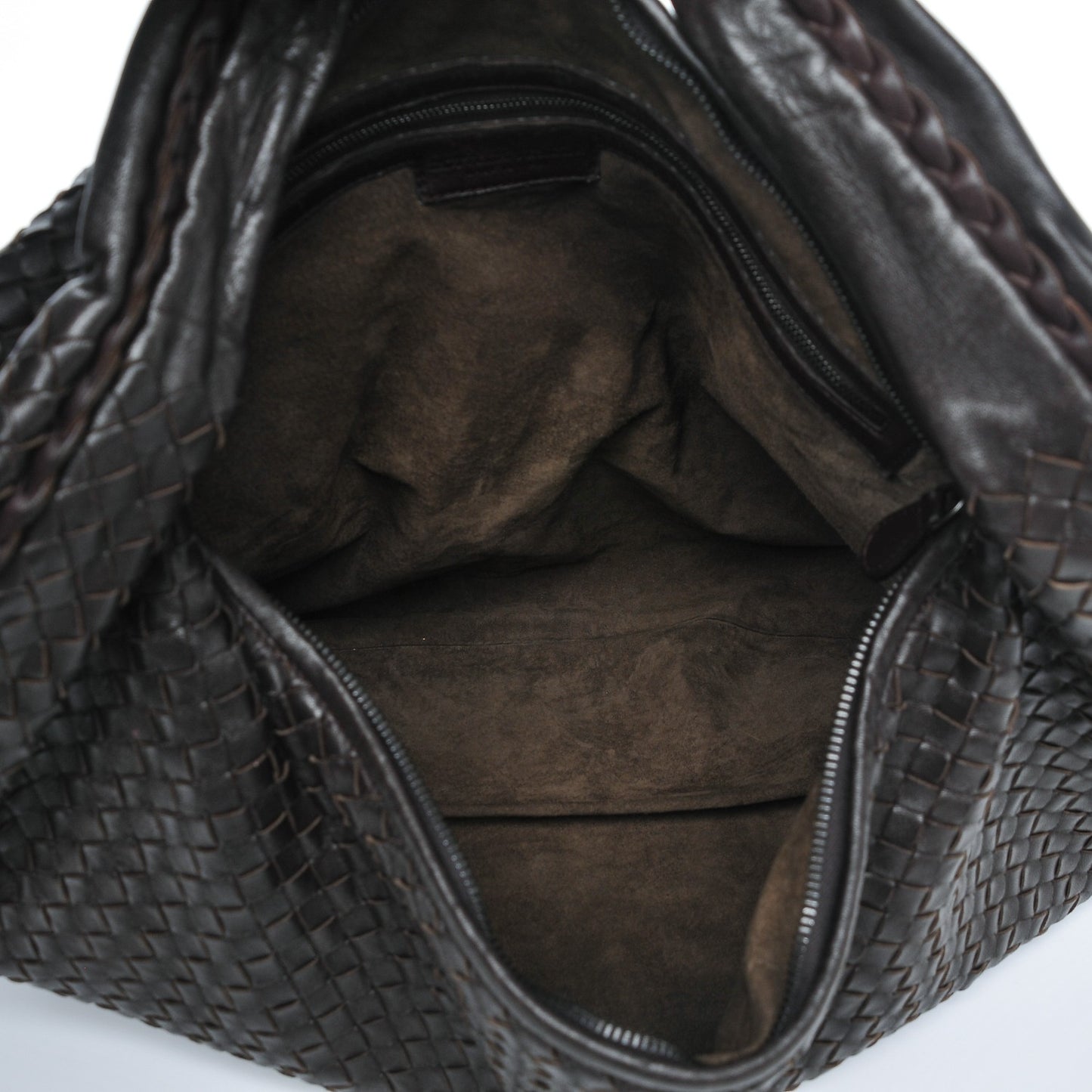 Nappa Intrecciato Maxi Veneta Hobo Ebano