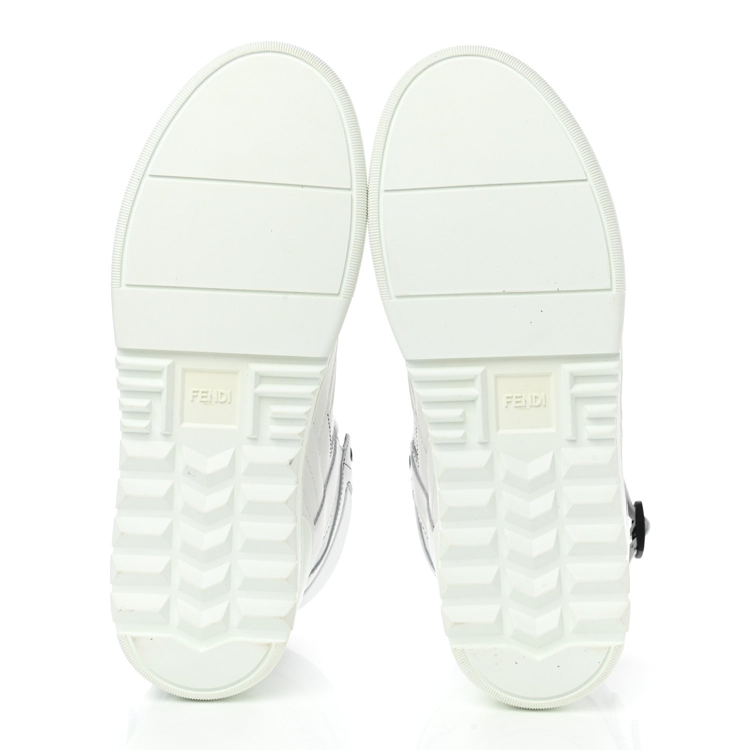 Fendi Vitello Nylon Logo Mens High Top Sneakers 8 Ultra White Black 5 of 9