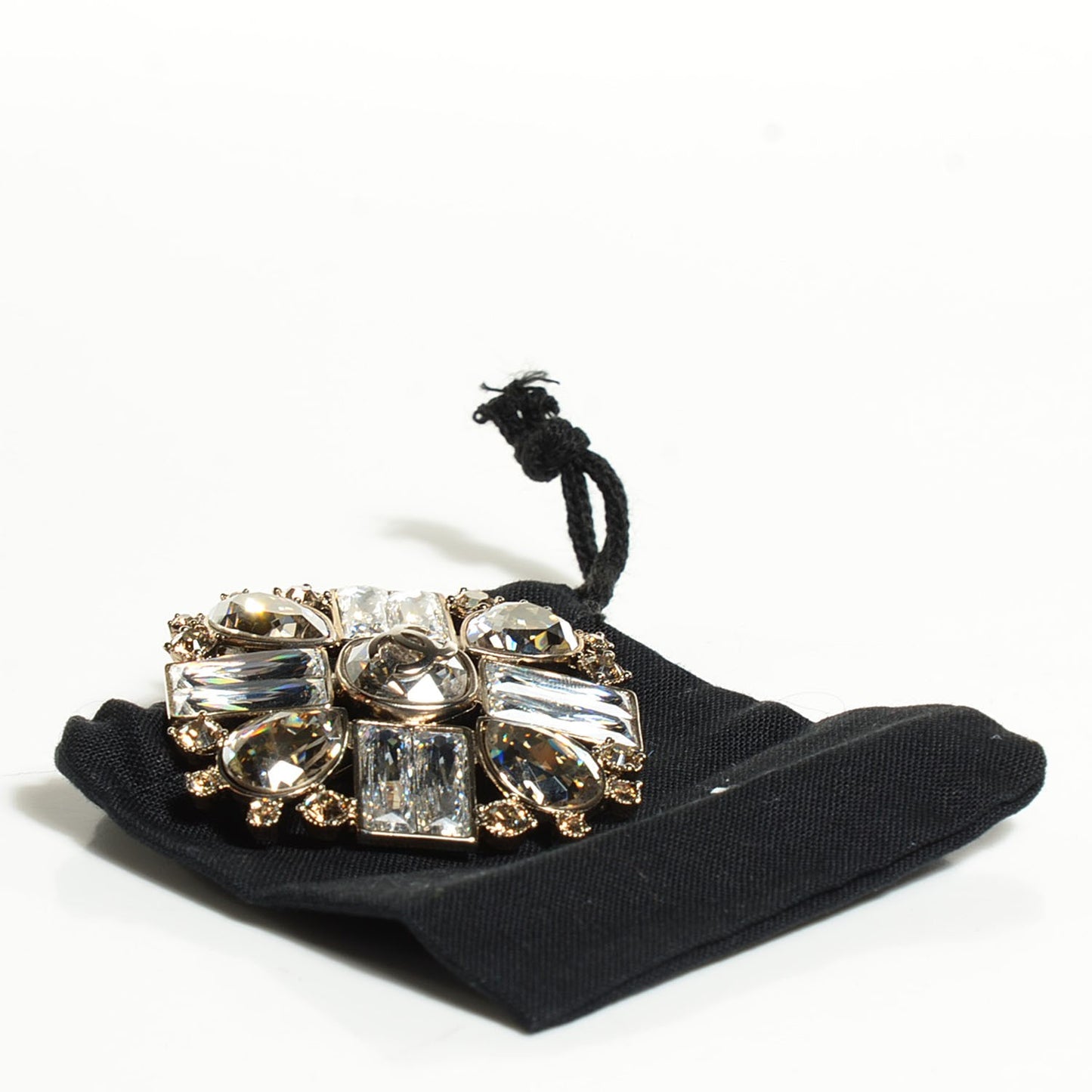 Baguette Crystal CC Brooch Silver