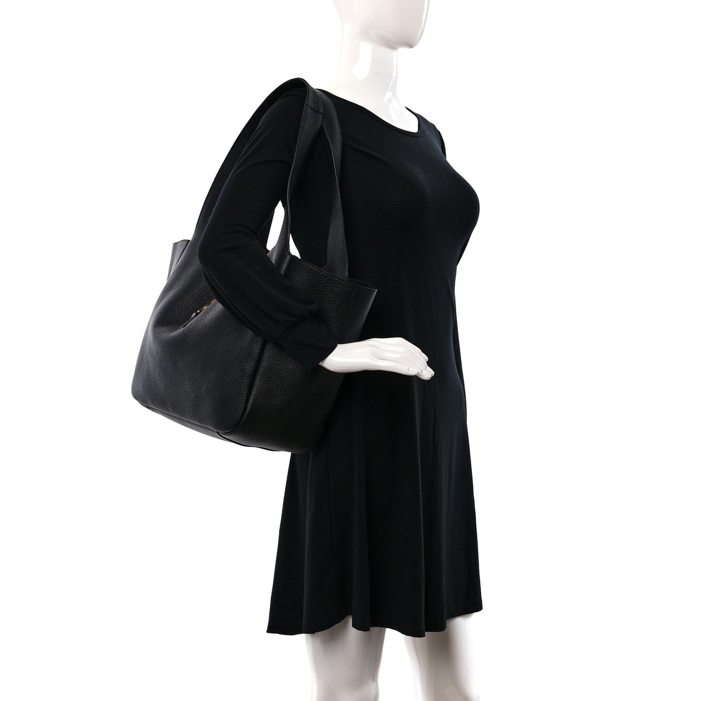 Grained Deerskin Bea Tote Black