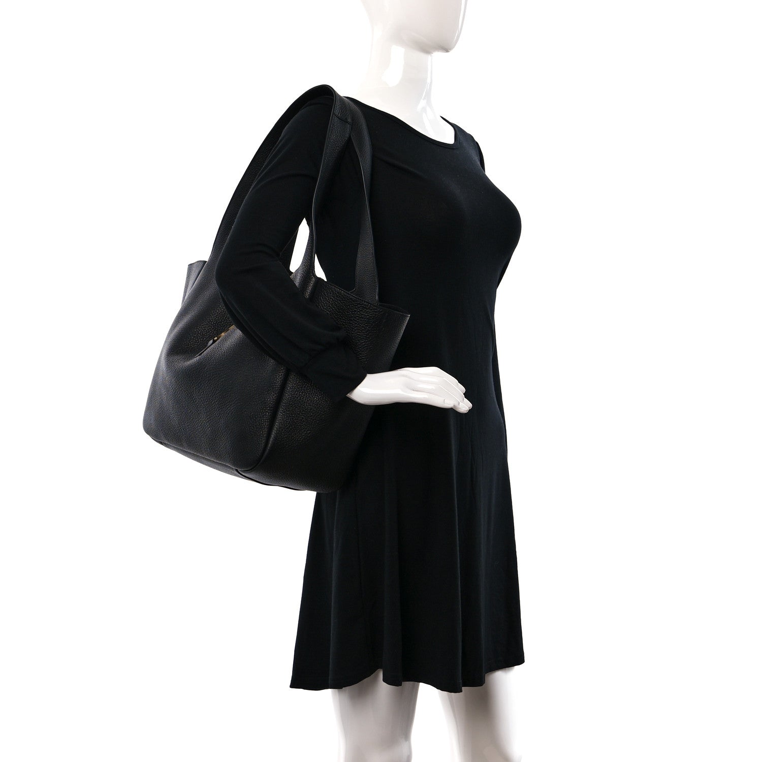 Saint Laurent Grained Deerskin Bea Tote Black 2 of 9