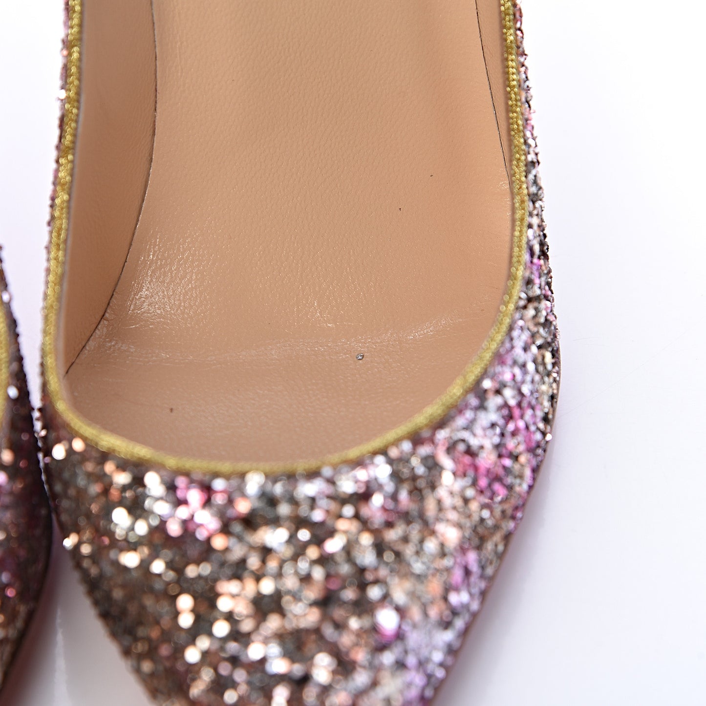 Glitter Aqua Ruban Met Pigalle Follies 100 Pumps 36.5 Rosette Gold