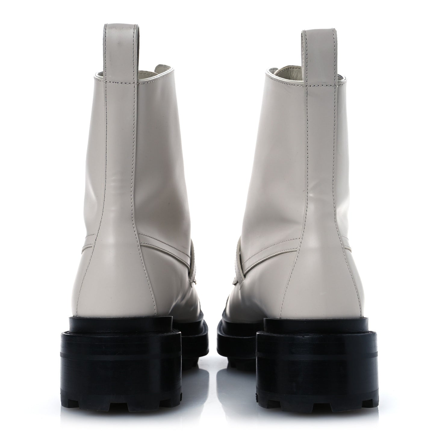 Glossed Calfskin Funk Ankle Boots 37.5 Beige Glaise