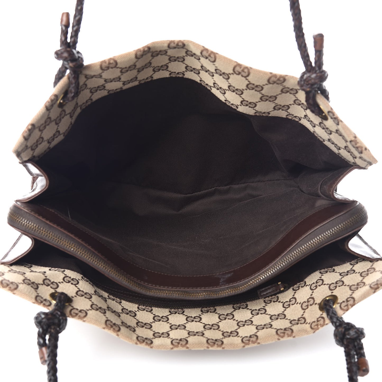 Monogram Woven Shoulder Bag Brown