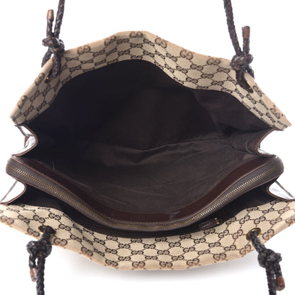 Gucci Monogram Woven Shoulder Bag Brown 6 of 18