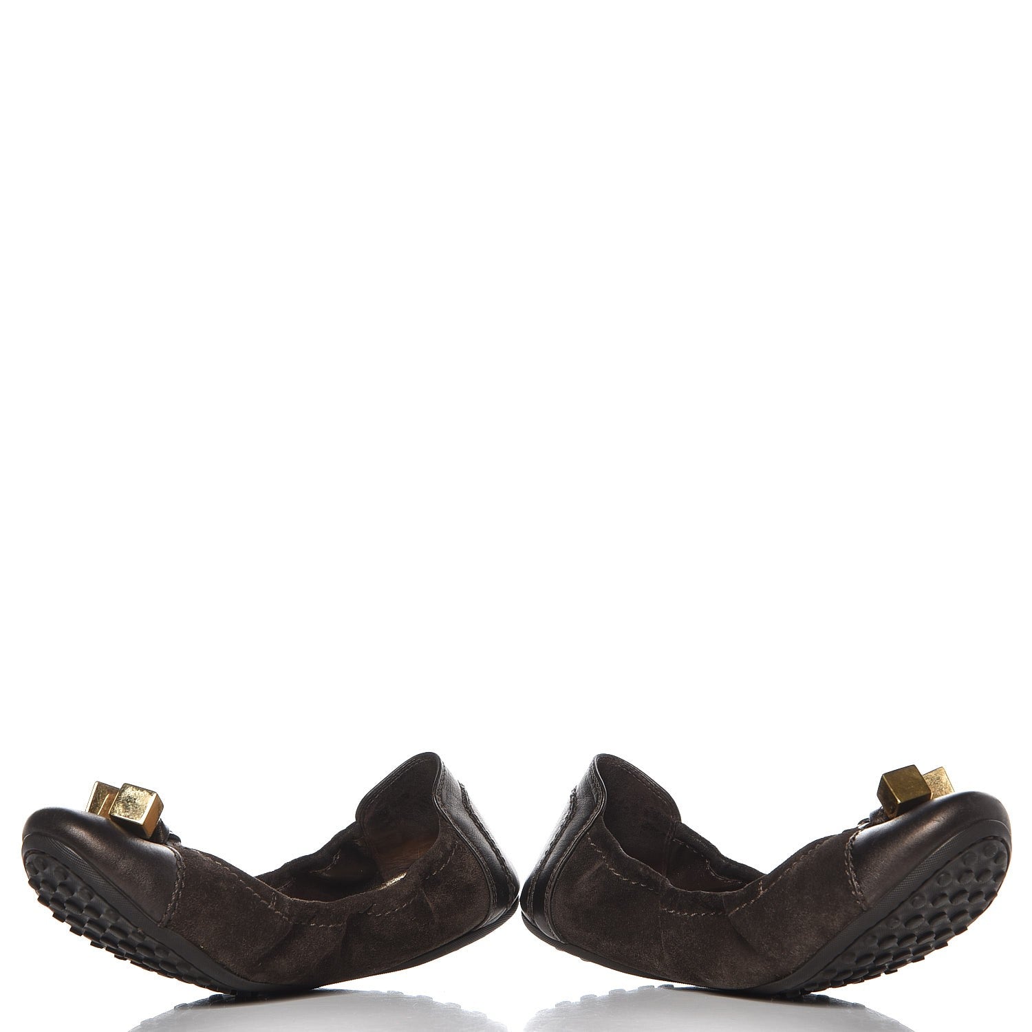 Louis Vuitton Suede Lovely Ballet Flats 37 Brown 3 of 10
