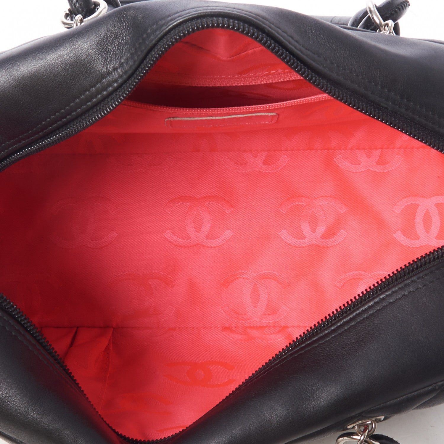 Chanel Calfskin Quilted Large Cambon Bowler Black White 7 of 9