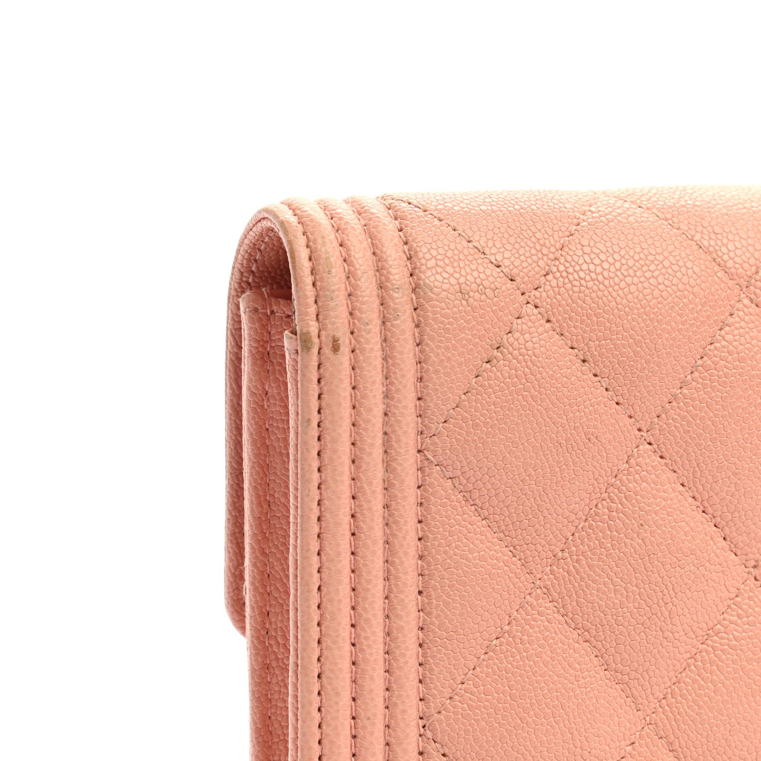 Chanel Caviar Quilted Large Boy Gusset Flap Wallet Rose Claire 16 of 17