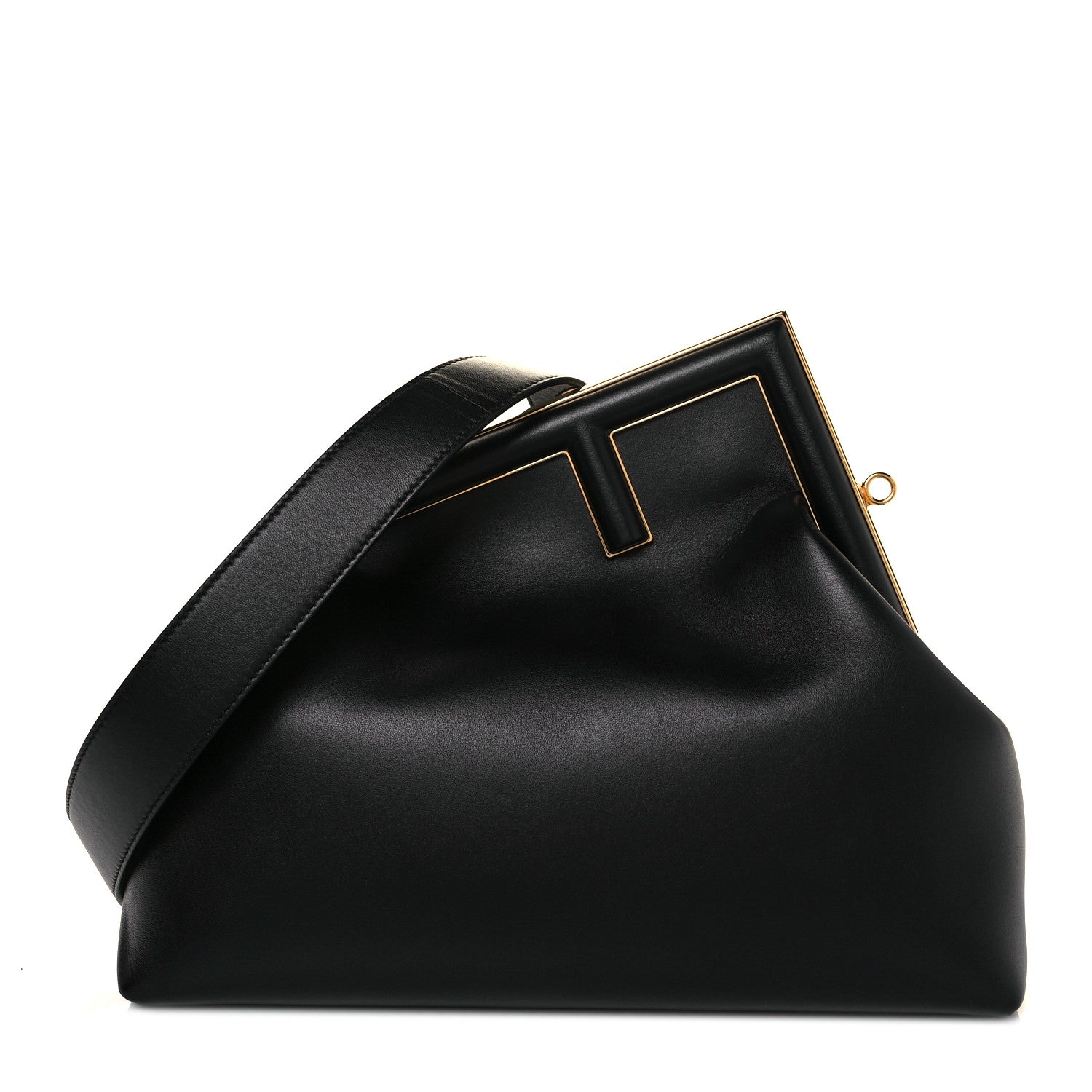 Fendi Shiny Nappa Medium Fendi First Black 1 of 8